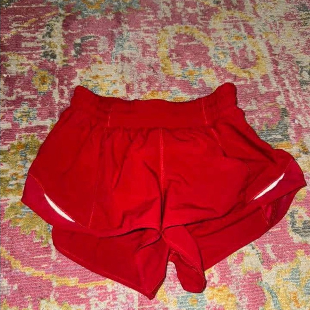 Lululemon Athletica Vibrant Red Athletic Shorts
